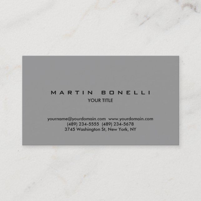 Carte de visite professionnel simple gris clair (Devant)