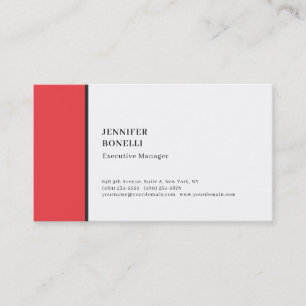 Carte De Visite Professionnel simple minimaliste moderne rouge bla