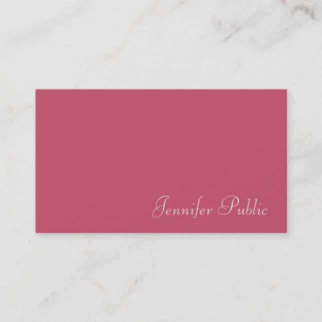 Carte De Visite Professionnel Simple Modèle Moderne Élégant Rouge (Devant)