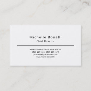 Carte De Visite Professionnel Simple Moderne Minimaliste Blanc
