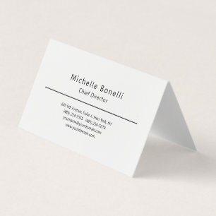 Carte De Visite Professionnel Simple Moderne Minimaliste Blanc