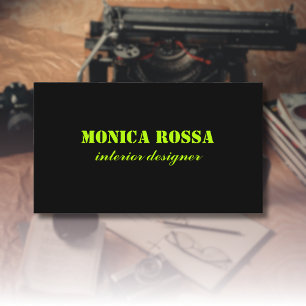 Carte De Visite Professionnel Simple Moderne Neon Lime Noir