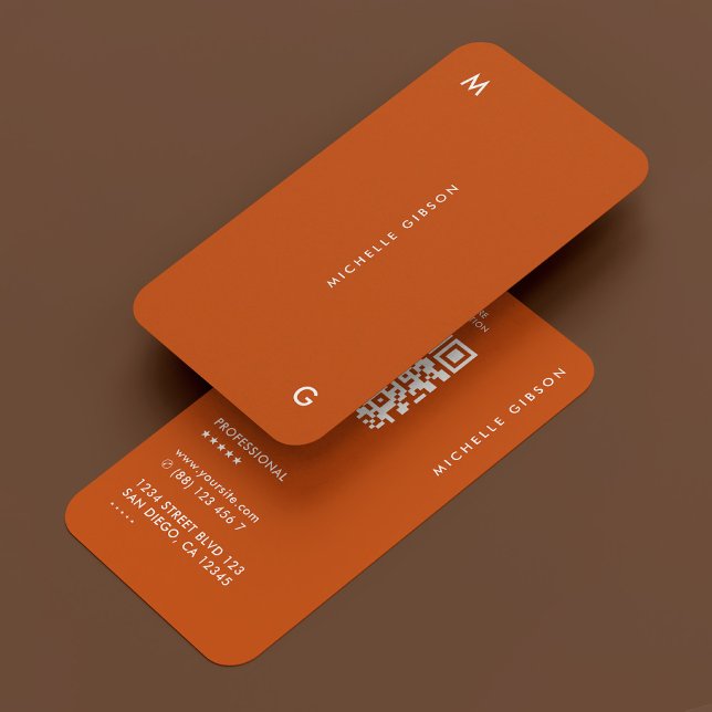 Carte De Visite Professionnel Simple Moderne Orange (Professional Simple Modern Orange Business Card
)