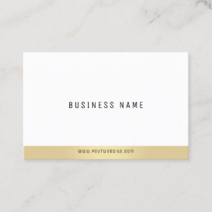 Carte De Visite Professionnel Simple Plain Élégant Or Blanc Chic