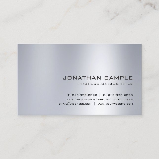 Carte De Visite Professionnel simple propre de sembler argenté (Devant)