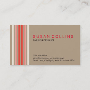 Carte De Visite Professionnel Simple Simple Striped Élégant Modern