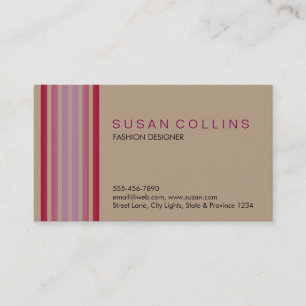 Carte De Visite Professionnel Simple Simple Striped Élégant Modern