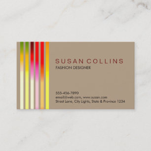 Carte De Visite Professionnel Simple Simple Striped Élégant Modern