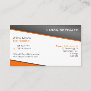 Carte de visite professionnel Smart Orange et Grey