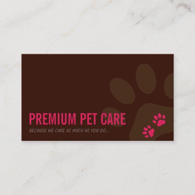 CARTE DE VISITE professionnel soins pour animaux d (Devant)