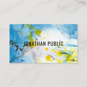 Carte De Visite Professionnel tendance Bleu Jaune Moderne Abstrait