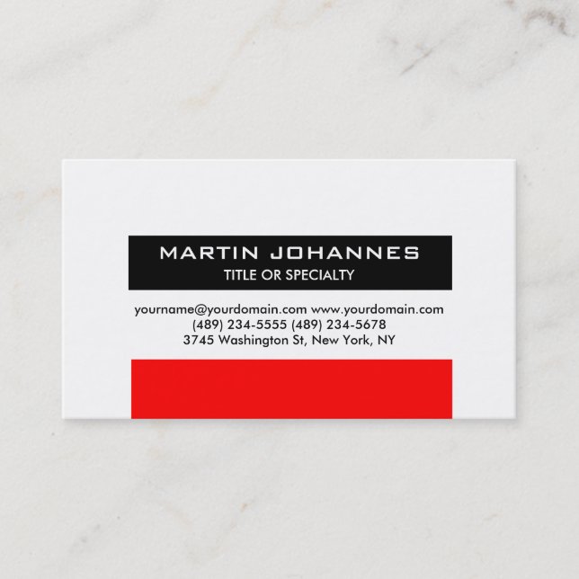 Carte de visite professionnel tendance Plain (Devant)