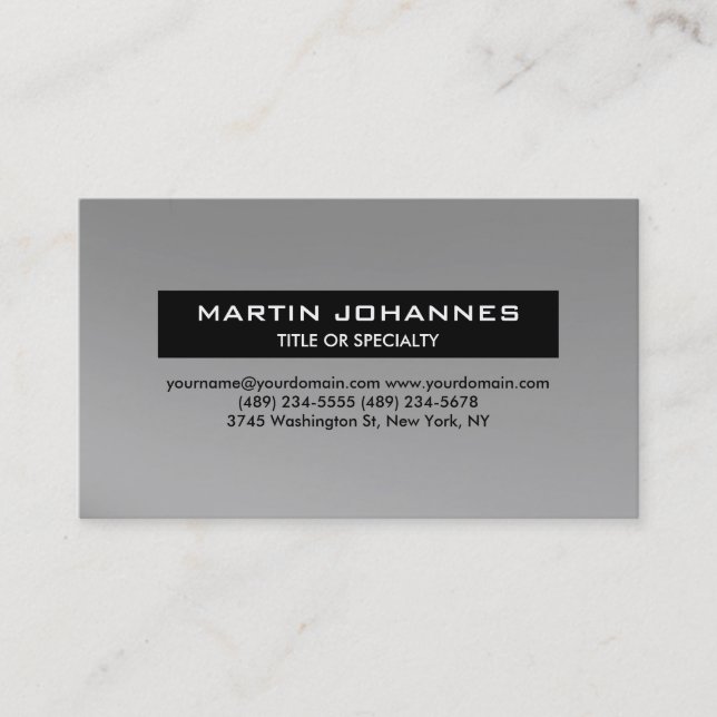 Carte de visite professionnel tendance Plain (Devant)