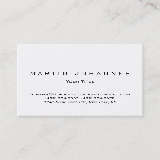 Carte de visite professionnel unique blanc clair (Devant)