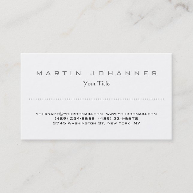 Carte de visite professionnel unique blanc clair (Devant)