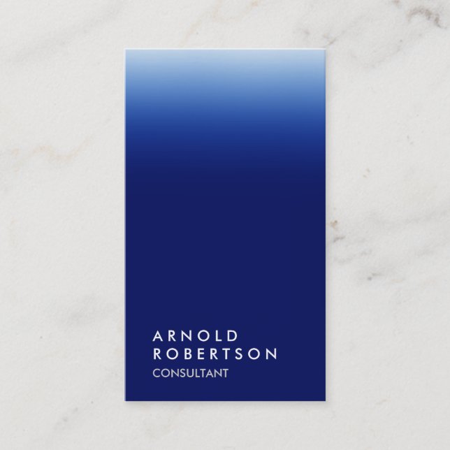 Carte de visite professionnel unique bleu vertical (Devant)