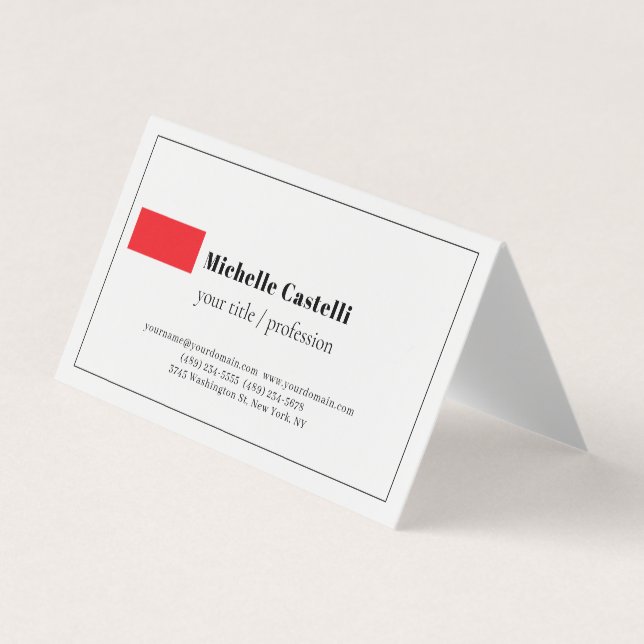 Carte De Visite Professionnel Unique Classique Simple (Devant)