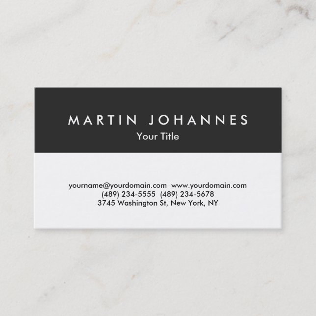 Carte de visite professionnel unique gris blanc (Devant)