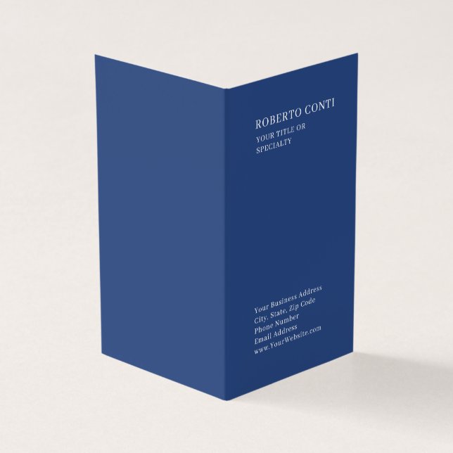 Carte De Visite Professionnel Unique Simple Minimaliste Bleu (Extérieur)