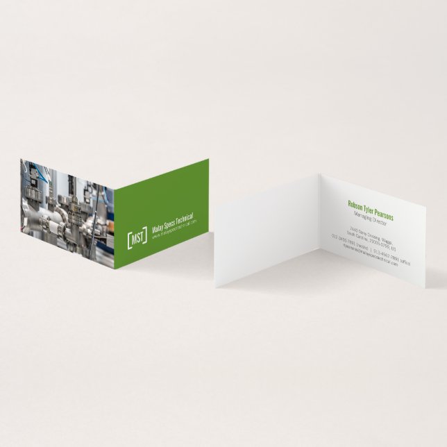 Carte De Visite Professionnel vert et blanc deux photos (Intérieur et extérieur)