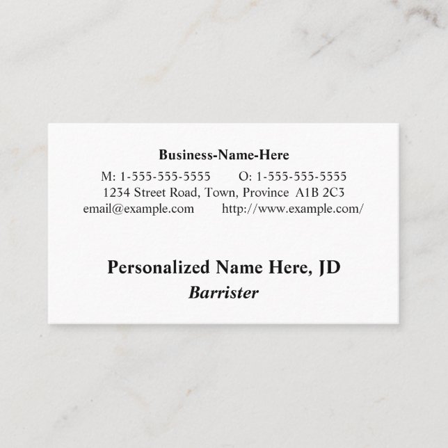 Carte de visite professionnel vintage Look (Devant)