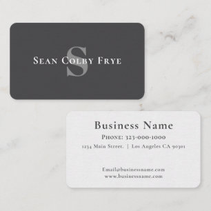 Carte de visite professionnelle à monogramme initi