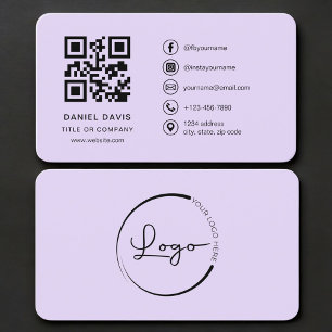 Carte de visite professionnelle avec code QR et lo