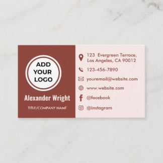 Carte de visite professionnelle avec logo en terre