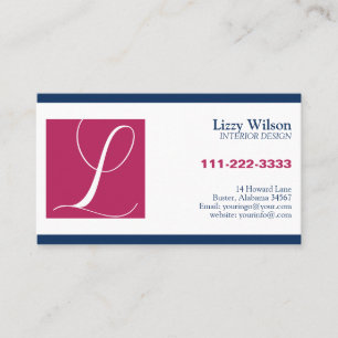 Carte de visite professionnelle avec monogramme po