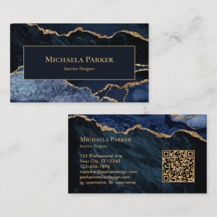 Carte de visite professionnelle avec QR Code en ag