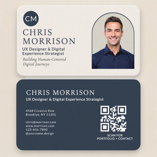 Carte de visite professionnelle avec QR Code et ph (Créateur téléchargé)