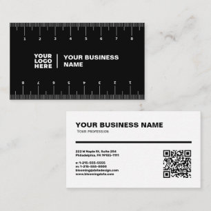 Carte de visite professionnelle avec règle (cm)
