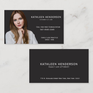 Carte de visite professionnelle avocat gris foncé 