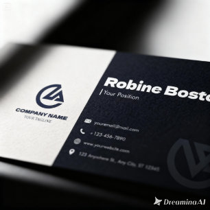 Carte de visite professionnelle bleu marine et bei