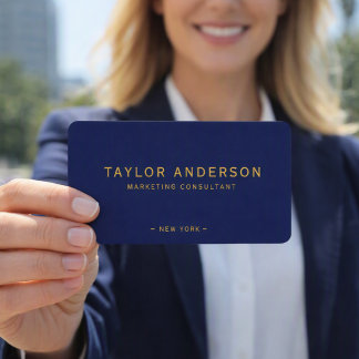 Carte de visite professionnelle bleu marine or
