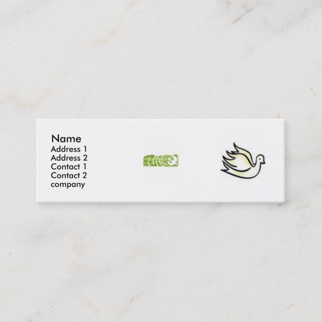 carte de visite professionnelle de visite maigre (Devant)