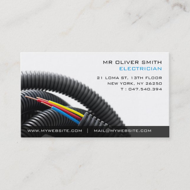 Carte de visite professionnelle électricien (Devant)