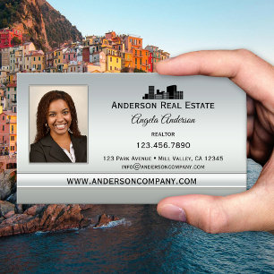 Carte de visite professionnelle élégante en argent