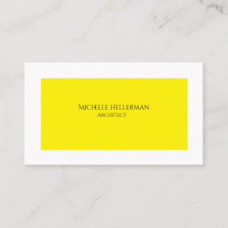 Carte de visite professionnelle jaune minimaliste 