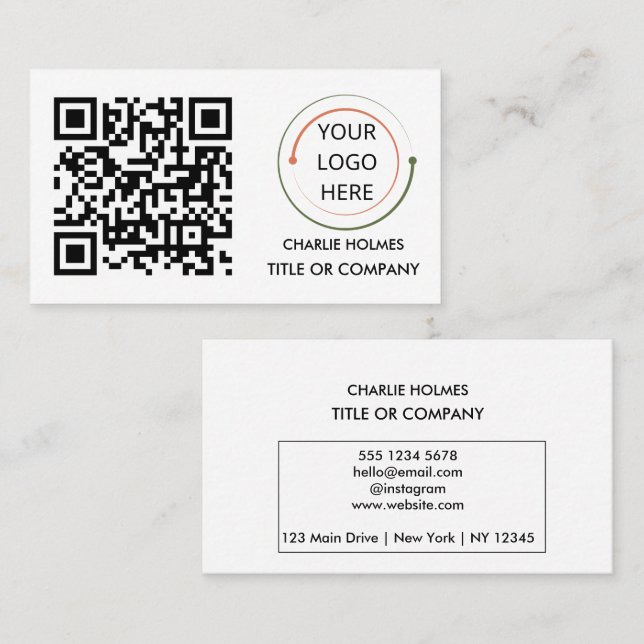 Carte de visite professionnelle moderne avec code  (Devant / Derrière)