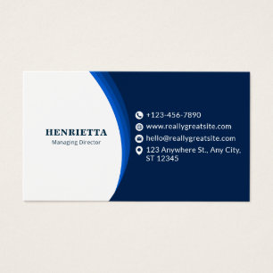 Carte de visite professionnelle moderne bleue et n