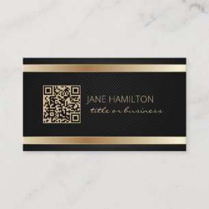 Carte de visite professionnelle moderne or code QR