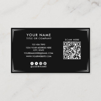 Carte de visite professionnelle noire moderne & Co