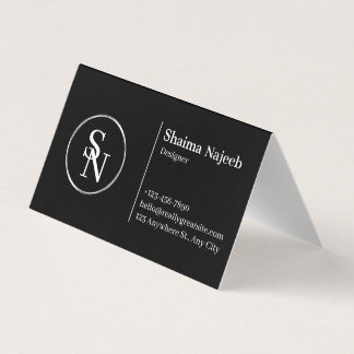 Carte de visite professionnelle pliée monogramme n