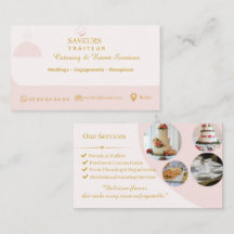 Carte de visite professionnelle pour traiteur