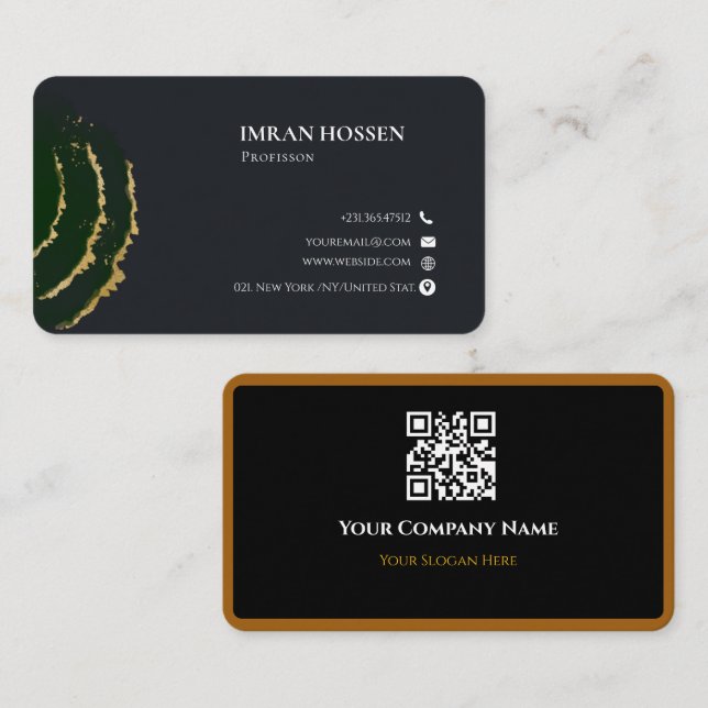 Carte de visite professionnelle QR code minimalist (Devant / Derrière)