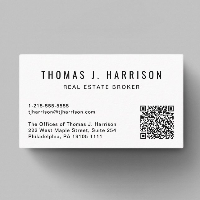 Carte de visite professionnelle QR Code moderne (Input your website address or social media link to create a scannable QR code)