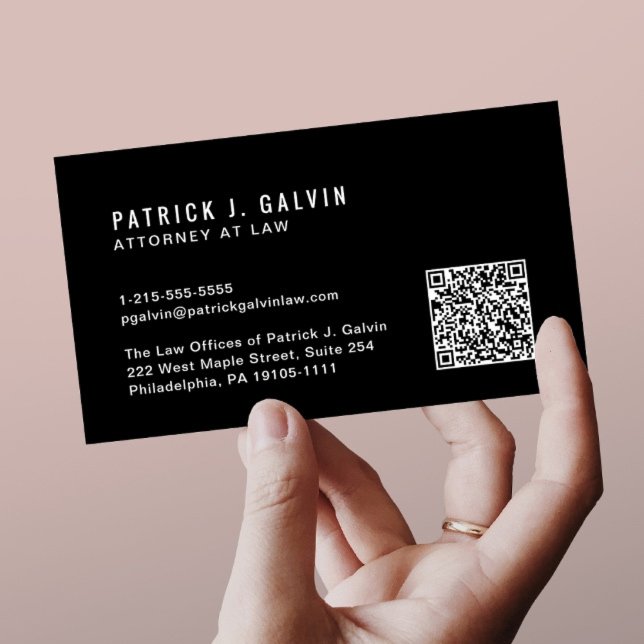 Carte de visite professionnelle QR Code noire mini (Créateur téléchargé)