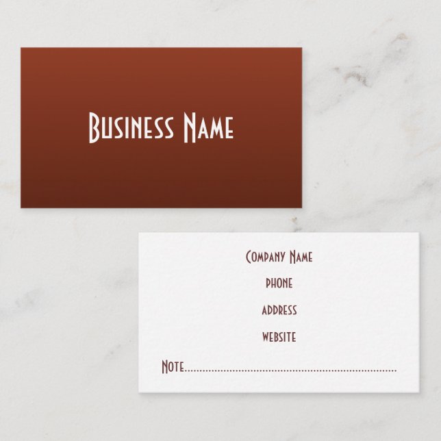 Carte de visite professionnelle riche en rust (Devant / Derrière)