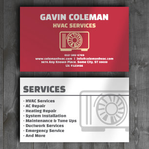 Carte de visite professionnelle rouge pour les ser